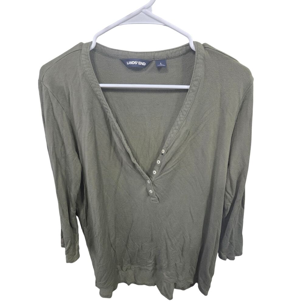 Forest Green 3/4 Sleeve - Land's End - L